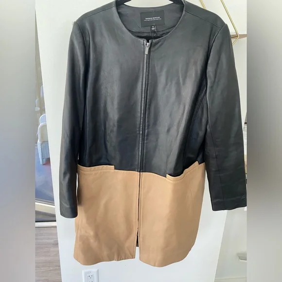 Neiman Marcus color block leather collection jacket - Picture 3 of 6